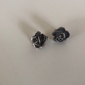 Vintage flower sterling stud earrings